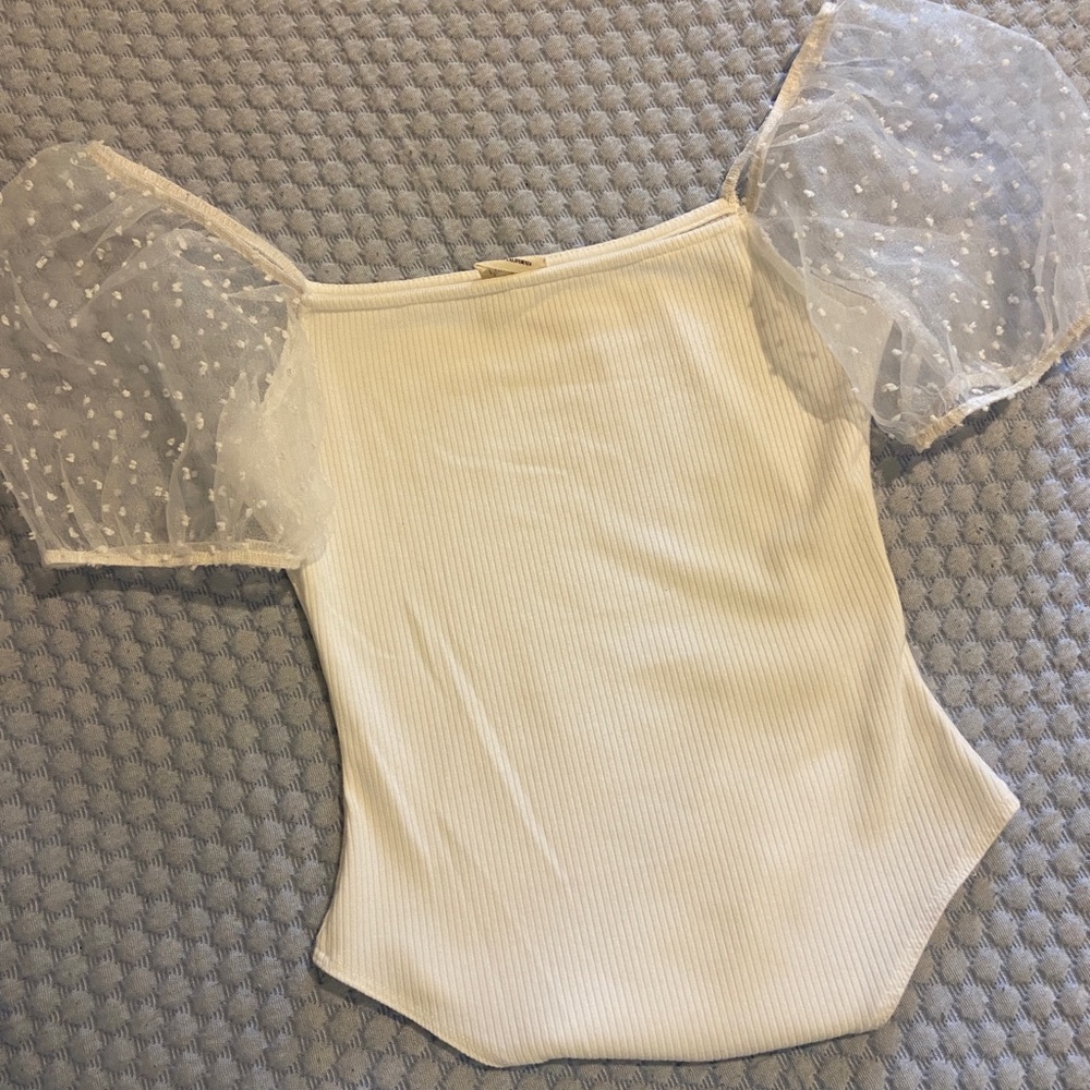 white peach love bodysuit